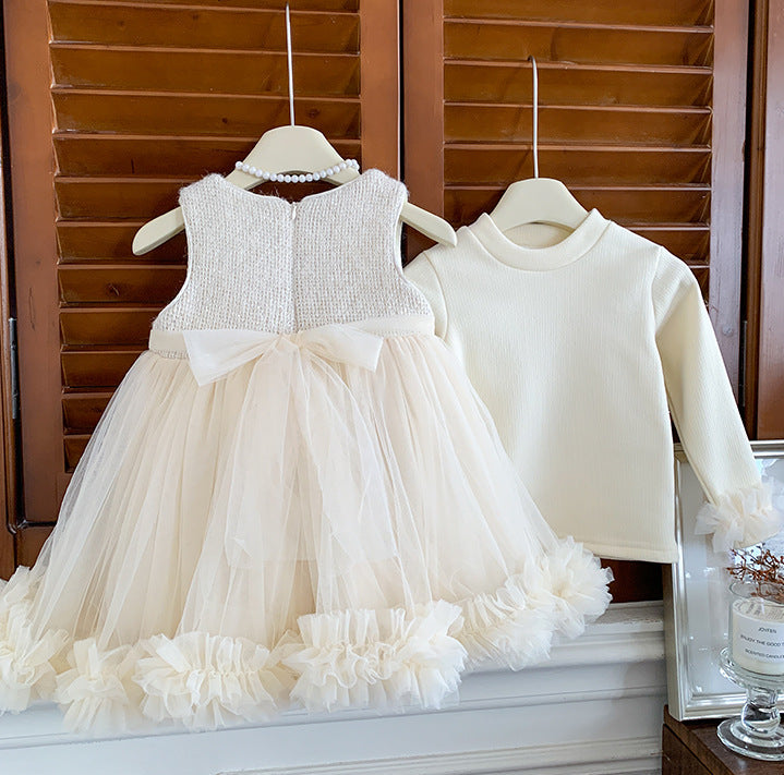 Children's Dress with Bows + Long Sleeves