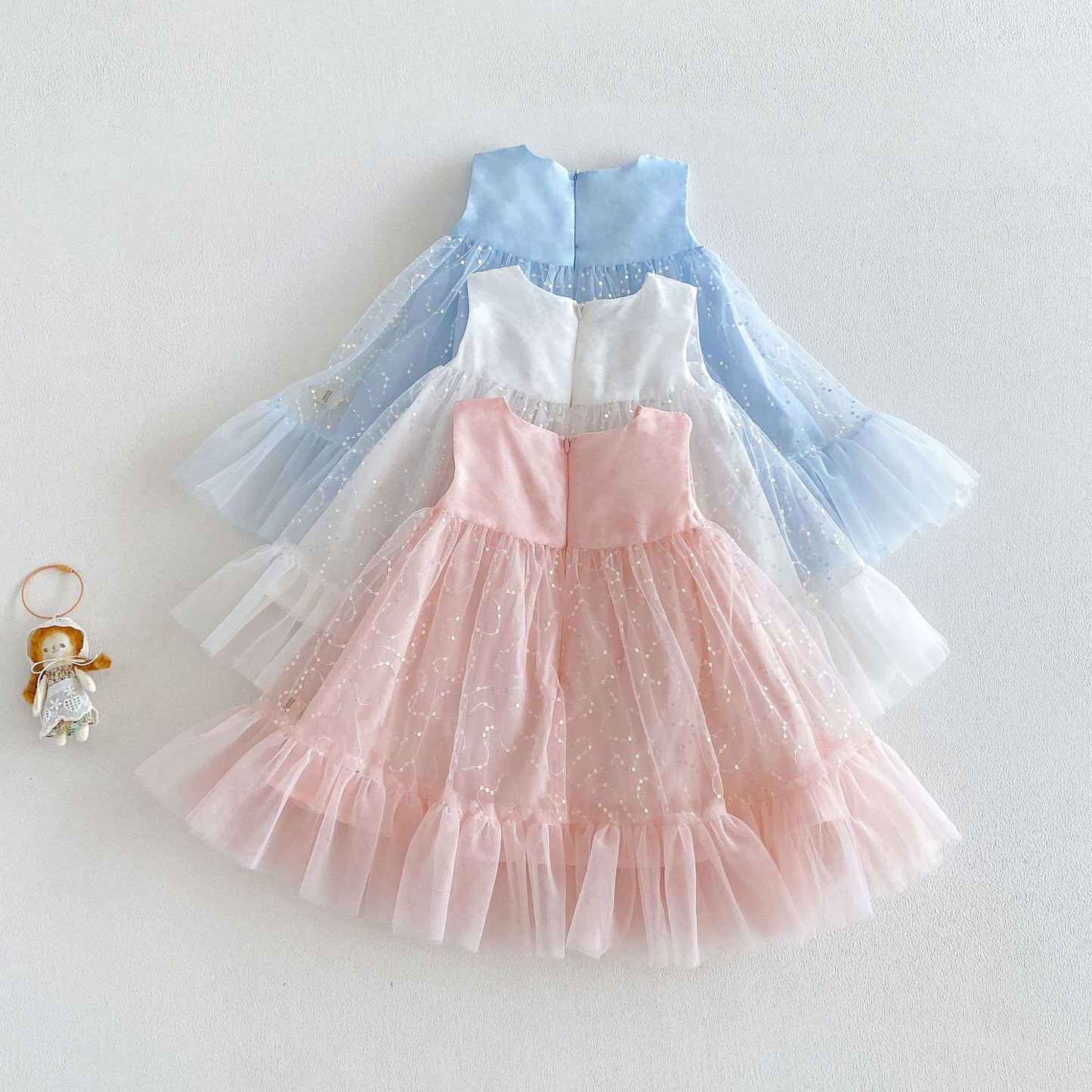 Children's Dress in Sparkly Tulle with Bow