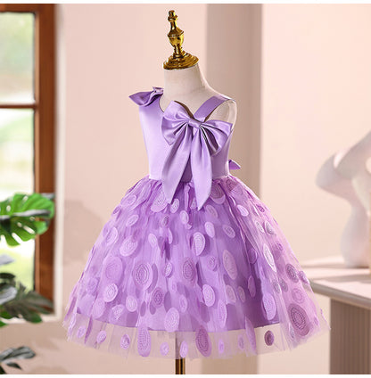 Luxury Children's Party Dress with Bows