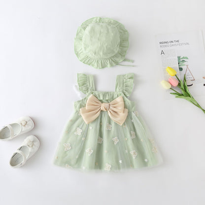 Children's Dress with Butterflies and Bow