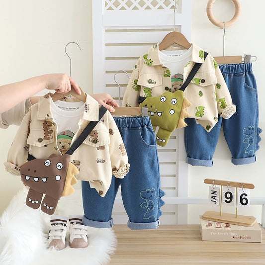 Conjunto infantil de dinosaurios de 3 piezas