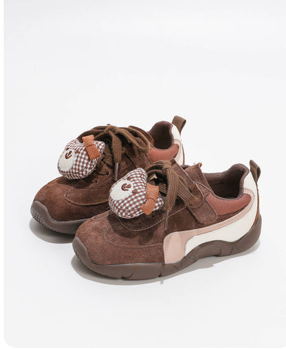 Children's Checkered Bear Sneakers