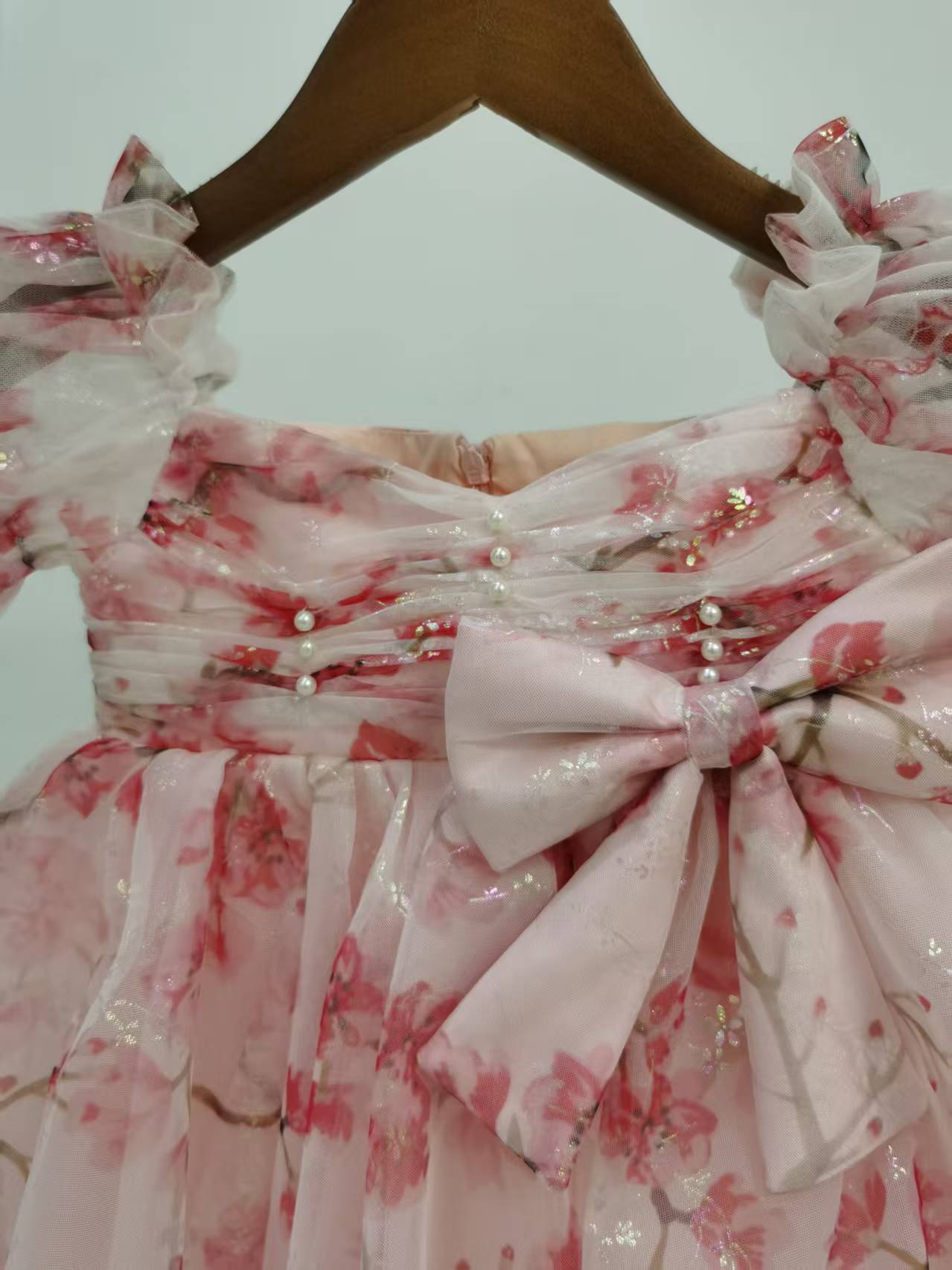 Children's Floral Bow Party Dress