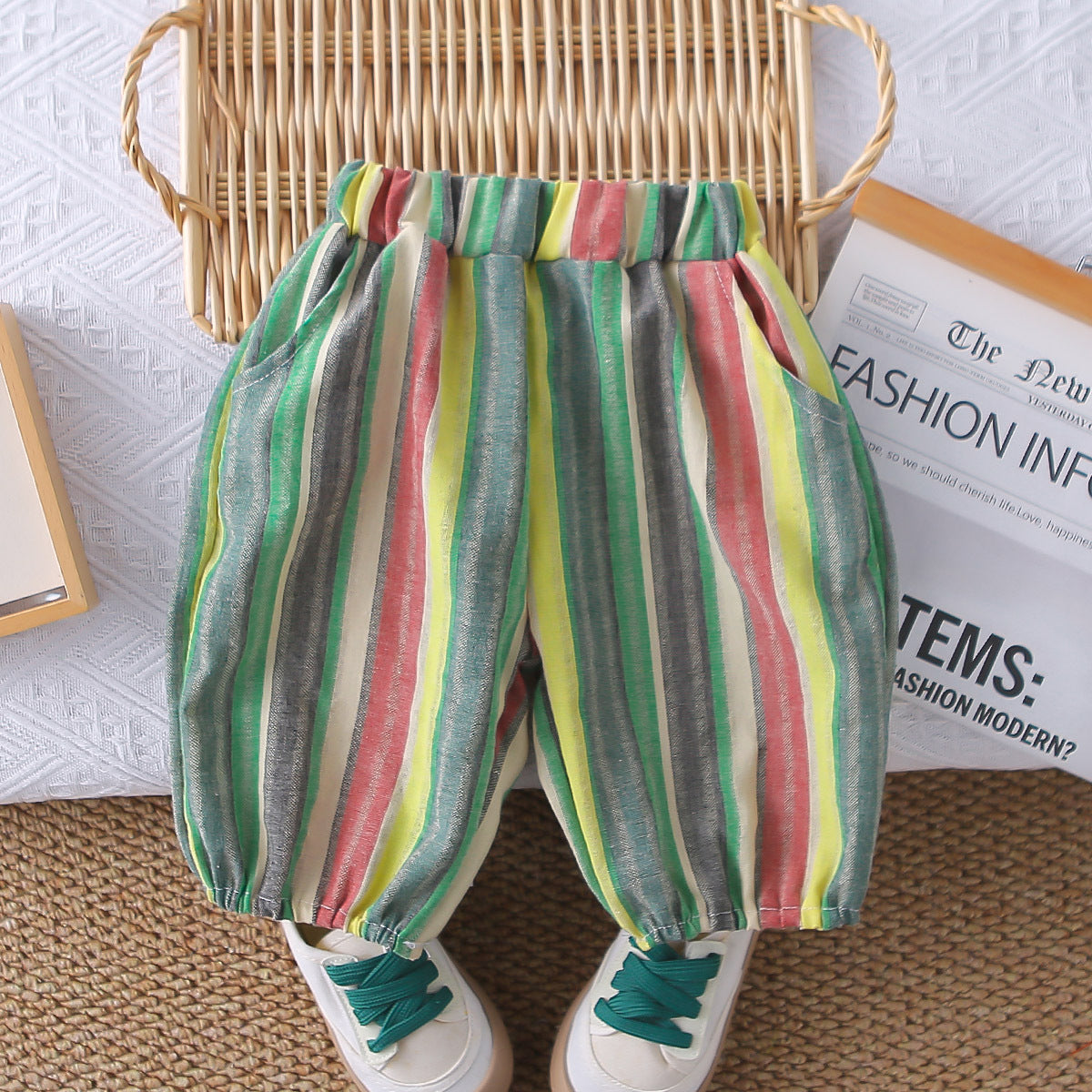 طقم مخطط للأولاد - طبعة البطاطس 