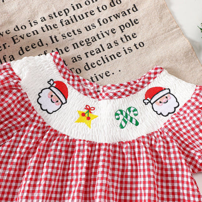 Children's Checkered Christmas Dress