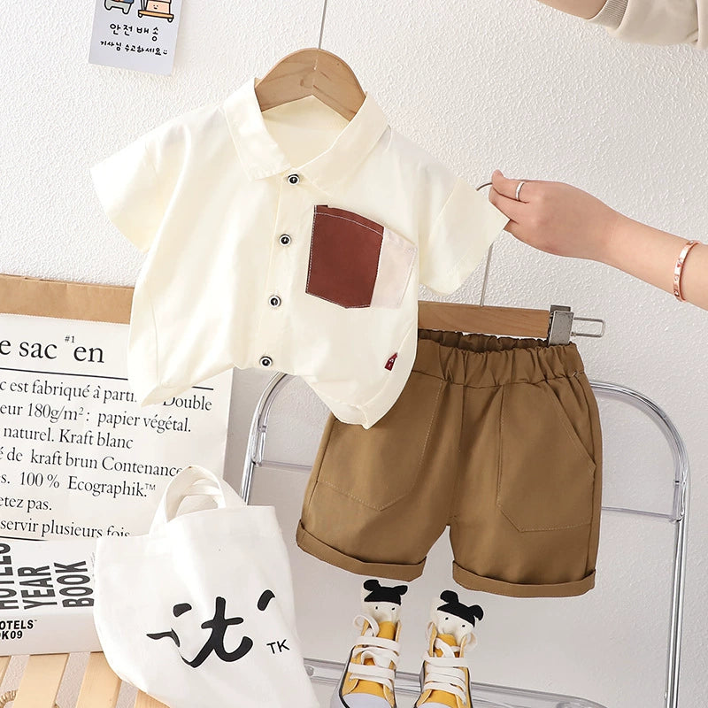 Boys' Set with Buttons and Pocket