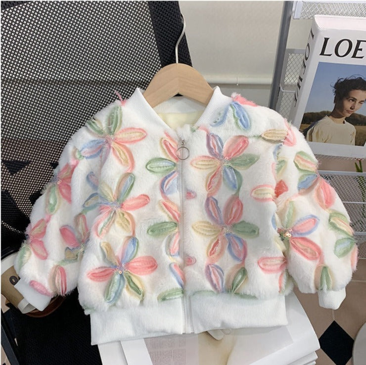 Chaqueta de mujer para niños con flores 
