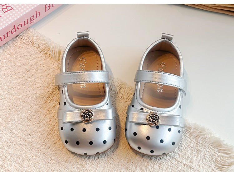 Girls' Polka-Dot and Flower Shoe