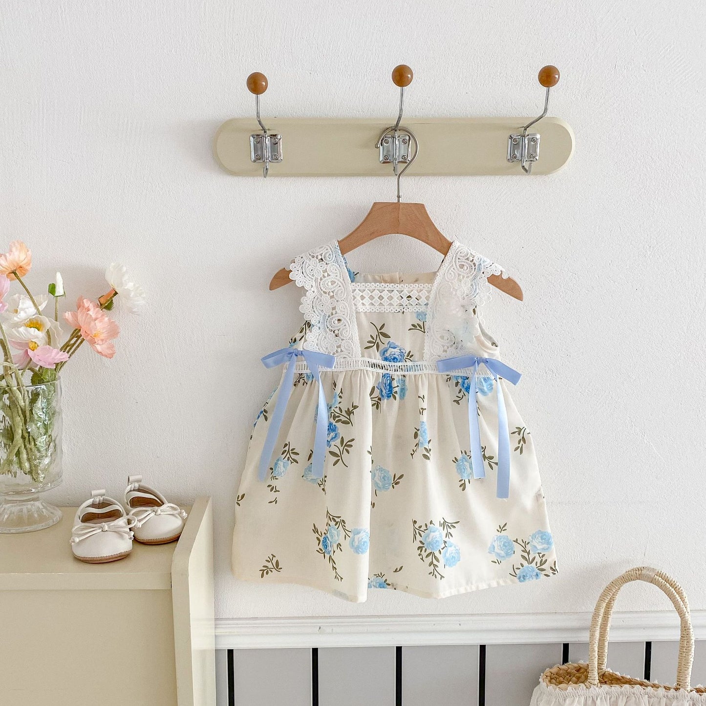 Floral Dress with Bow for Girls