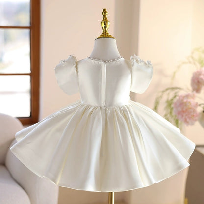 White Party Dress with Bows