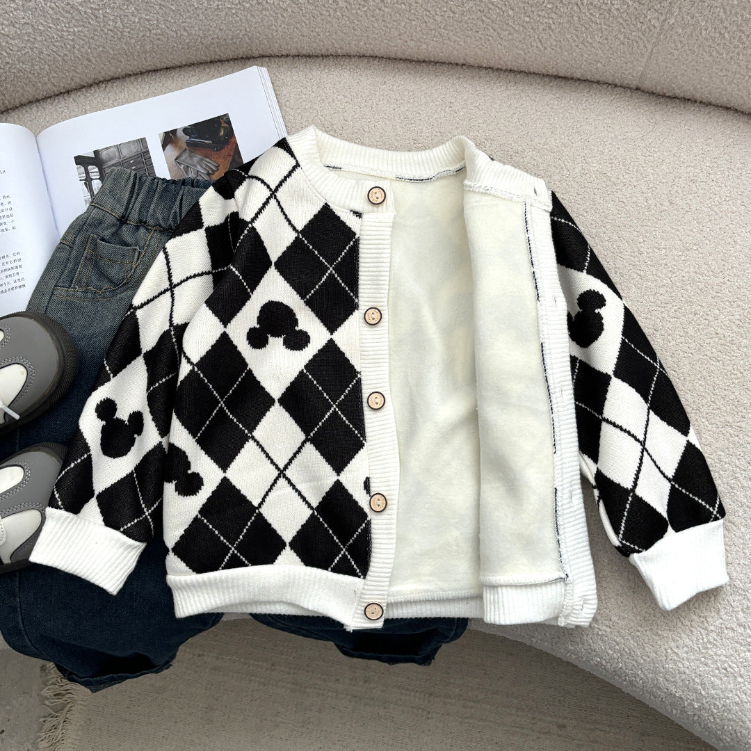 Children's Knitted Jacket with Teddy Bears