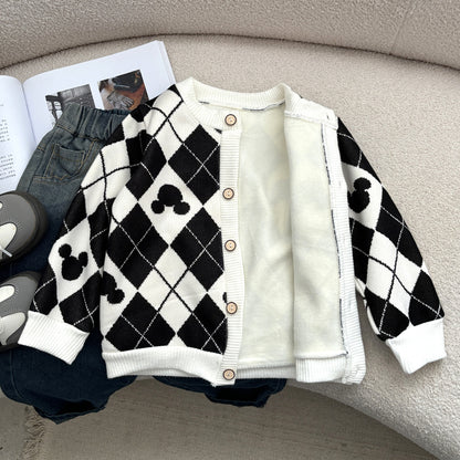 Children's Knitted Jacket with Teddy Bears