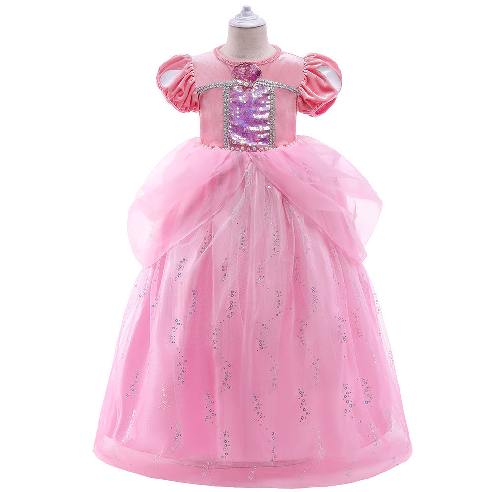 Pink Sequined Children's Dress + Accessories