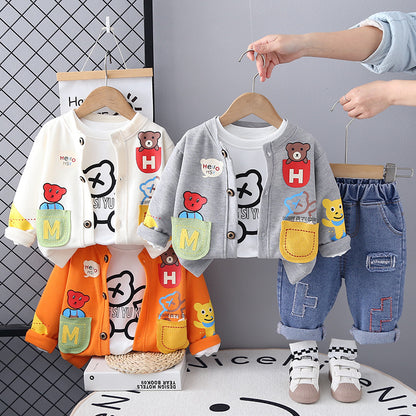 Conjunto infantil de 3 piezas de osito de peluche 