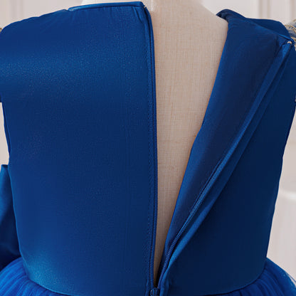 Children's Party Dress with Flowers and Bow