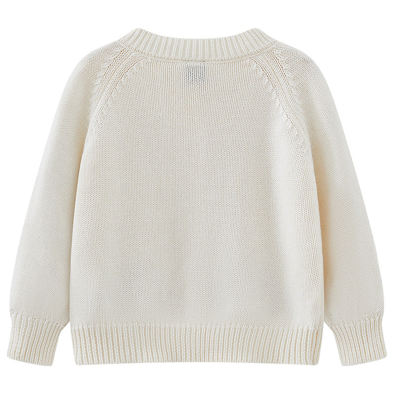 Children's Knitted Cardigan with Mushroom Design