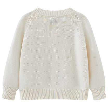 Children's Knitted Cardigan with Mushroom Design