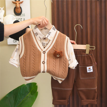 Conjunto de 3 piezas de osito de peluche para niño 