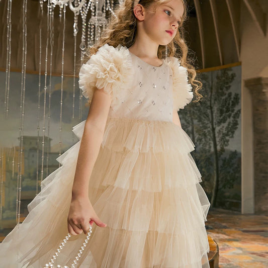 Children's Tulle Dress With Rhinestones