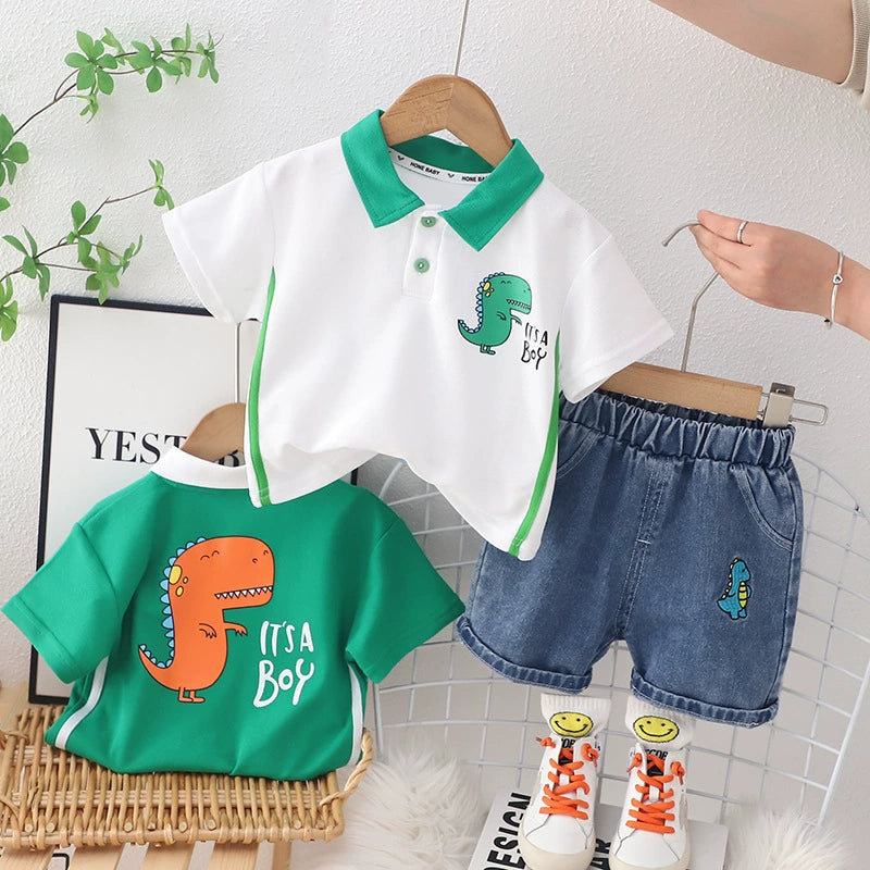 Boys' Dino Polo Shirt Set