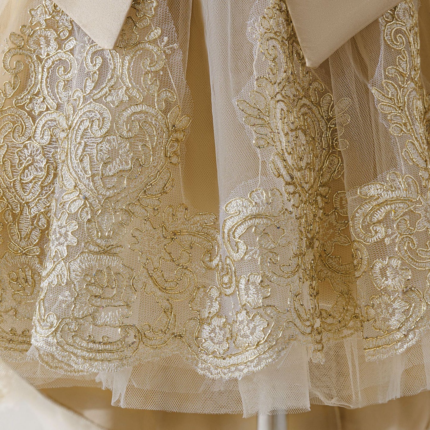 Children's Party Dress with Flowers and Bow