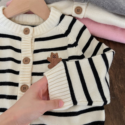 Abrigo de osito de punto para mujer y niño 