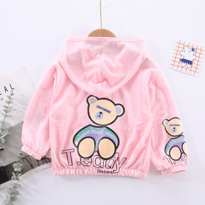 Blusa infantil con cremallera y oso 