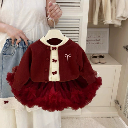 Red Children's Set with Bows