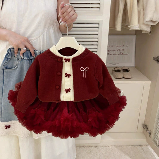 Red Children's Set with Bows
