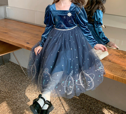 Children's Velvet Dress with Glitter