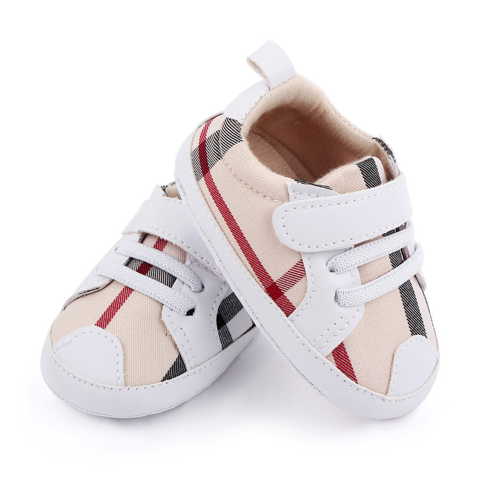 Zapatillas de velcro a cuadros para niños 