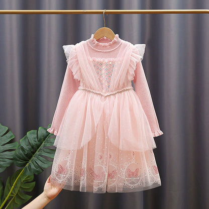 Sparkly Long-Sleeved Dress for Children