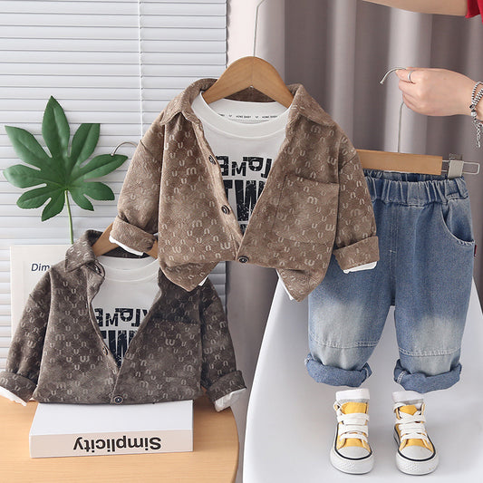 Boys' 3-Piece Set with Pockets and Jeans