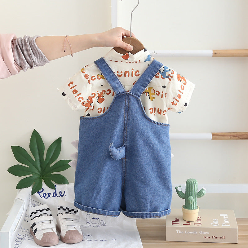 Children's Denim Overalls with Shirt
