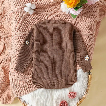 Children's Knitted Flower Bodysuit
