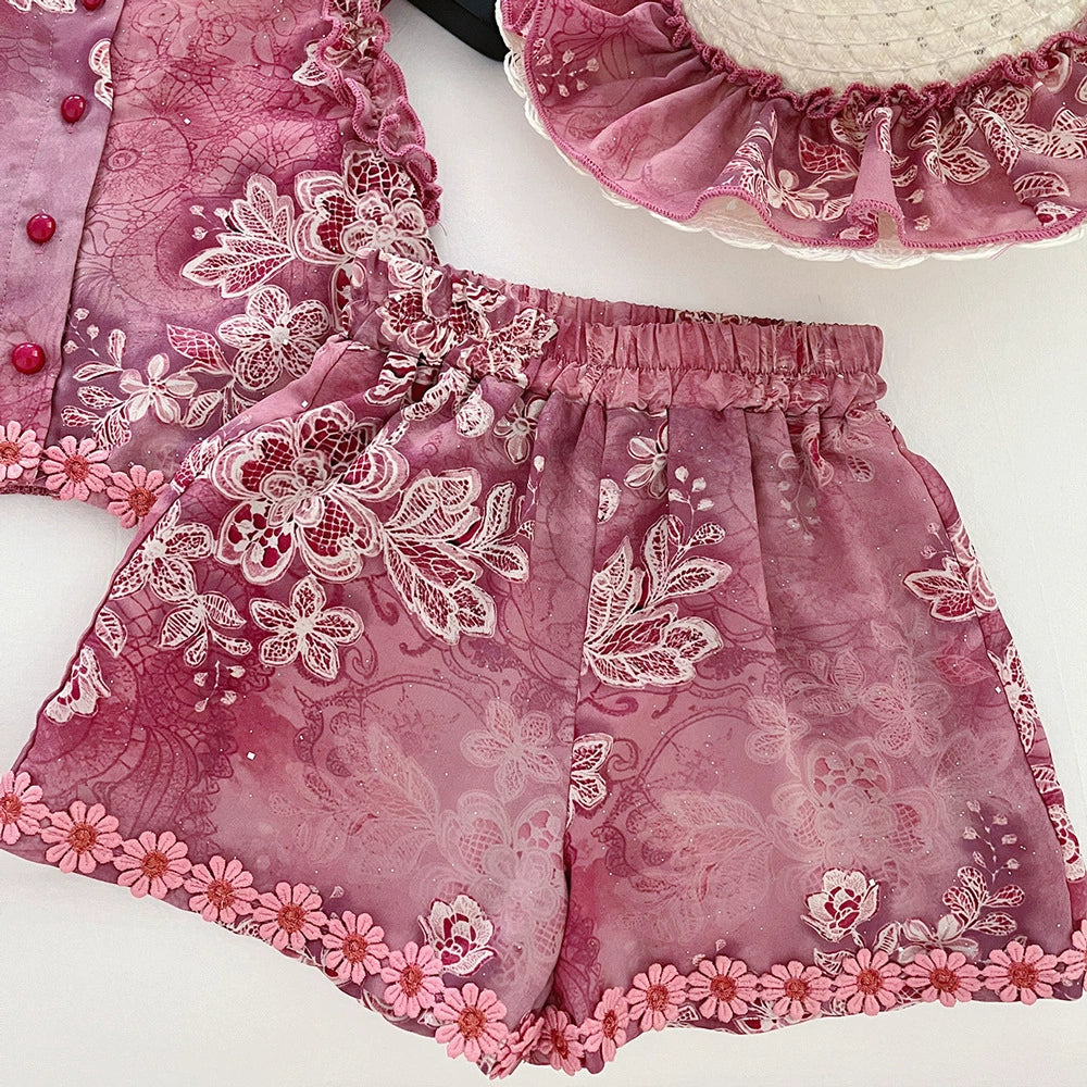 Children's Lace Floral Set
