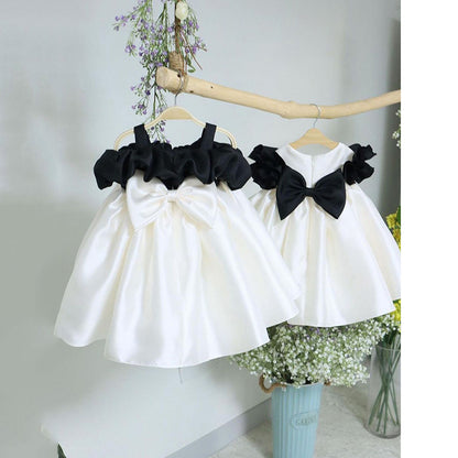 Vestido de fiesta blanco y negro 