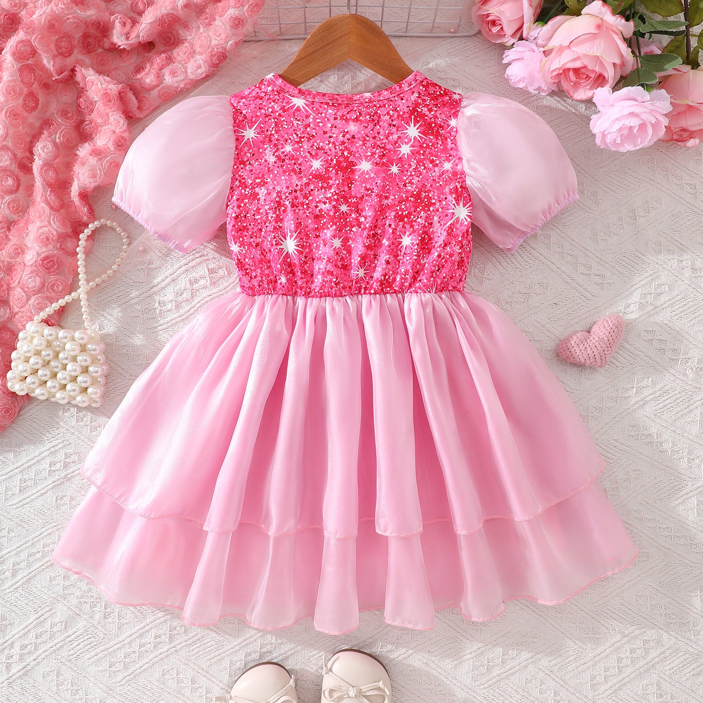Children's Dress in Sparkling Pink