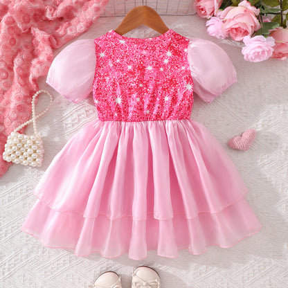 Children's Dress in Sparkling Pink