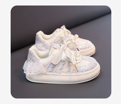 Children's Sneakers with Lace and Glitter