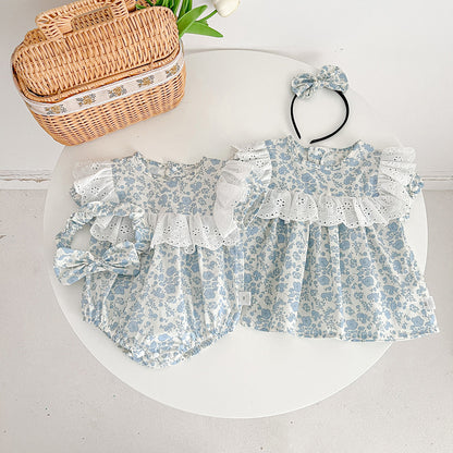 Blue Floral Children's Dress