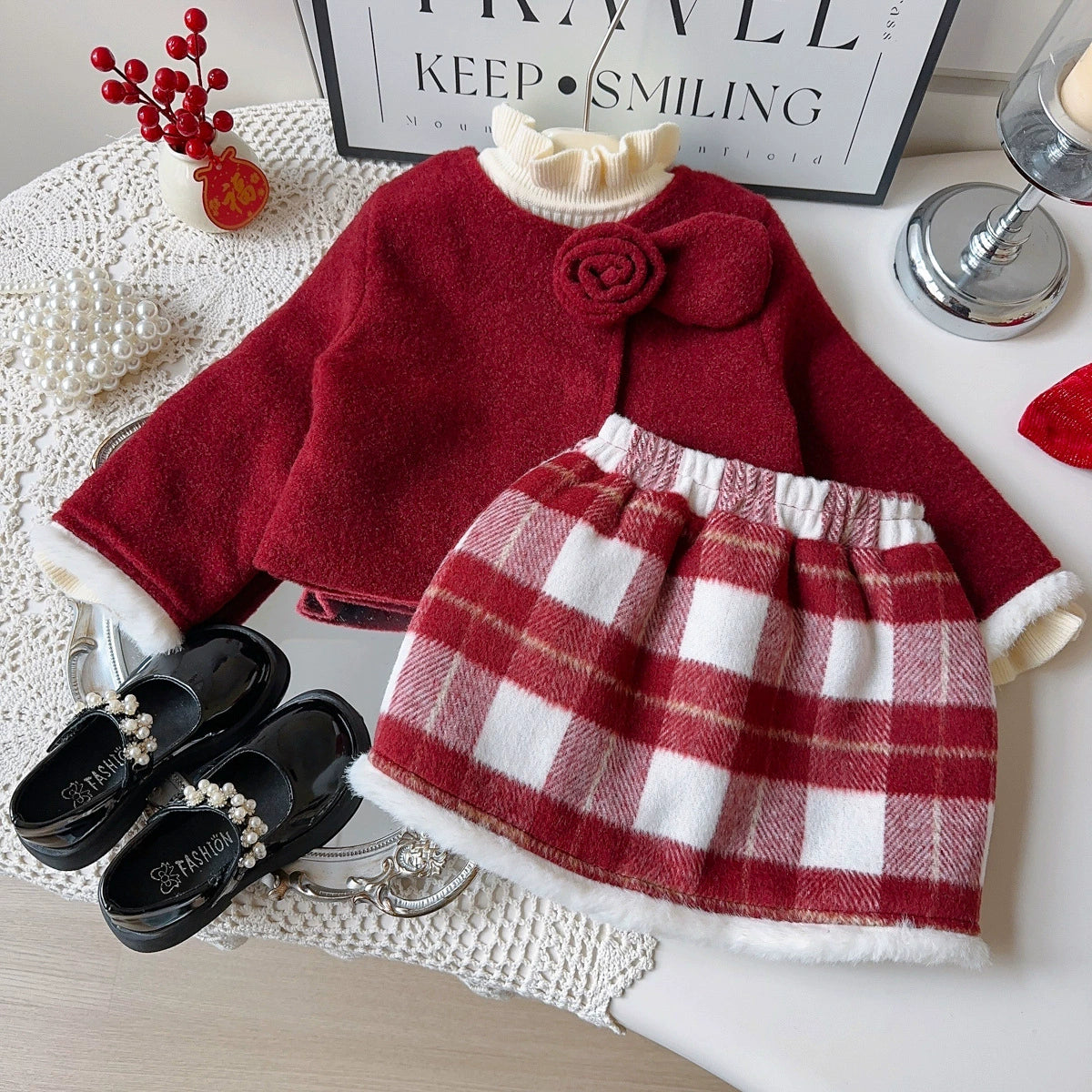Red Checkered Children's Set