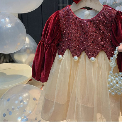 Children's Velvet Sequin Dress