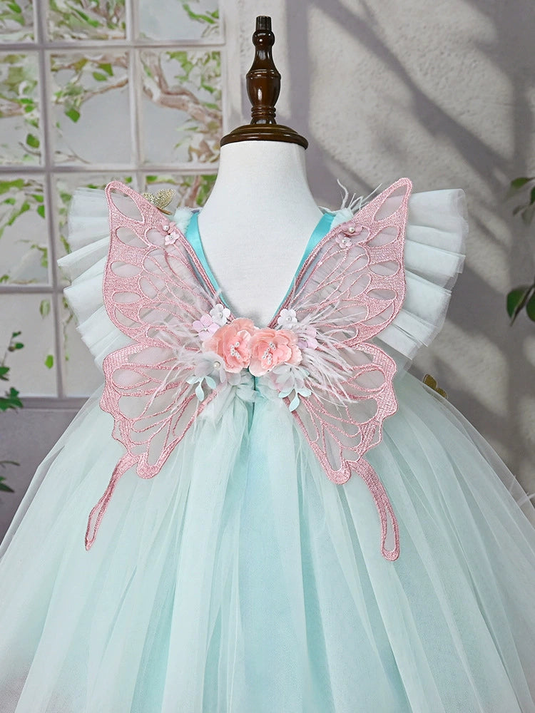 Enchanted Green Floral Party Dress