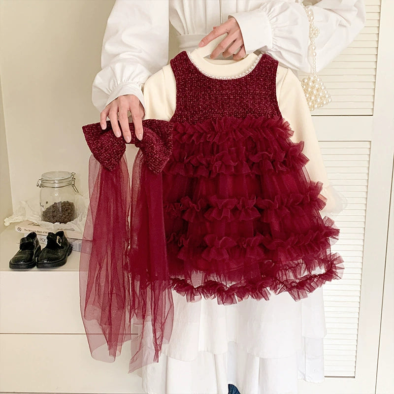 Red Tulle Children's Dress 2-Piece Set