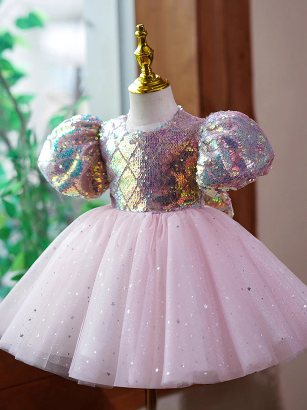 Shiny Bowknot Children's Party Dress