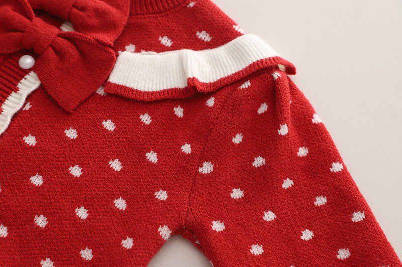 Girls' Knitted Set with Bows