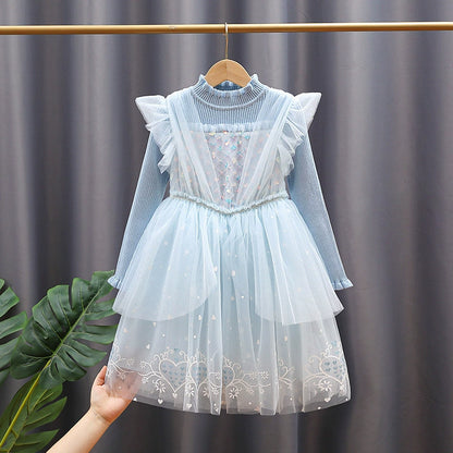 Sparkly Long-Sleeved Dress for Children