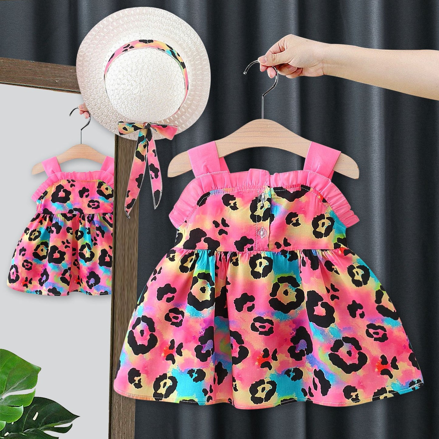 Floral dress with hat for girls