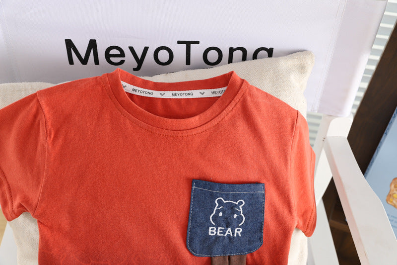 Boys' Outfit with Teddy Bear and Jeans